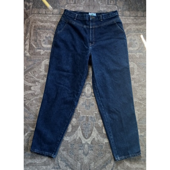 Palmetto Mom Jeans High Rise Vintage 33" Dark Wash Tapered Rider Western 90s 70s - Picture 2 of 12